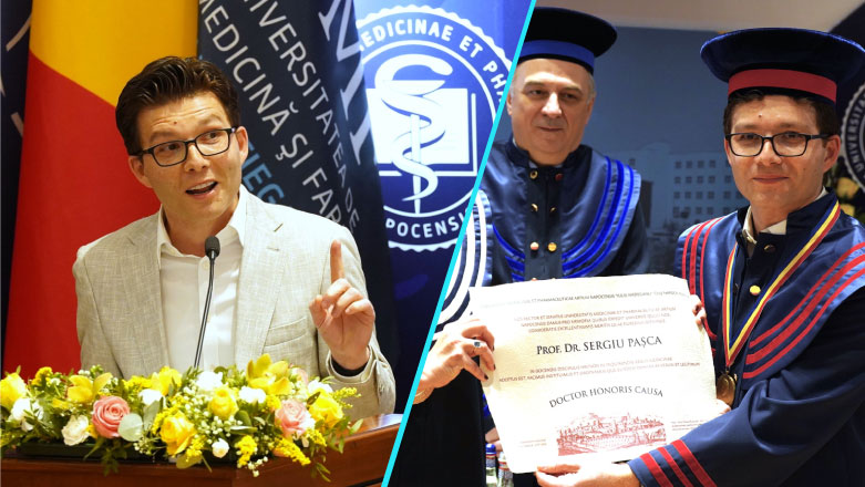 Cercetatorul Sergiu Pasca a primit titlul de Doctor Honoris Causa al UMF Cluj-Napoca