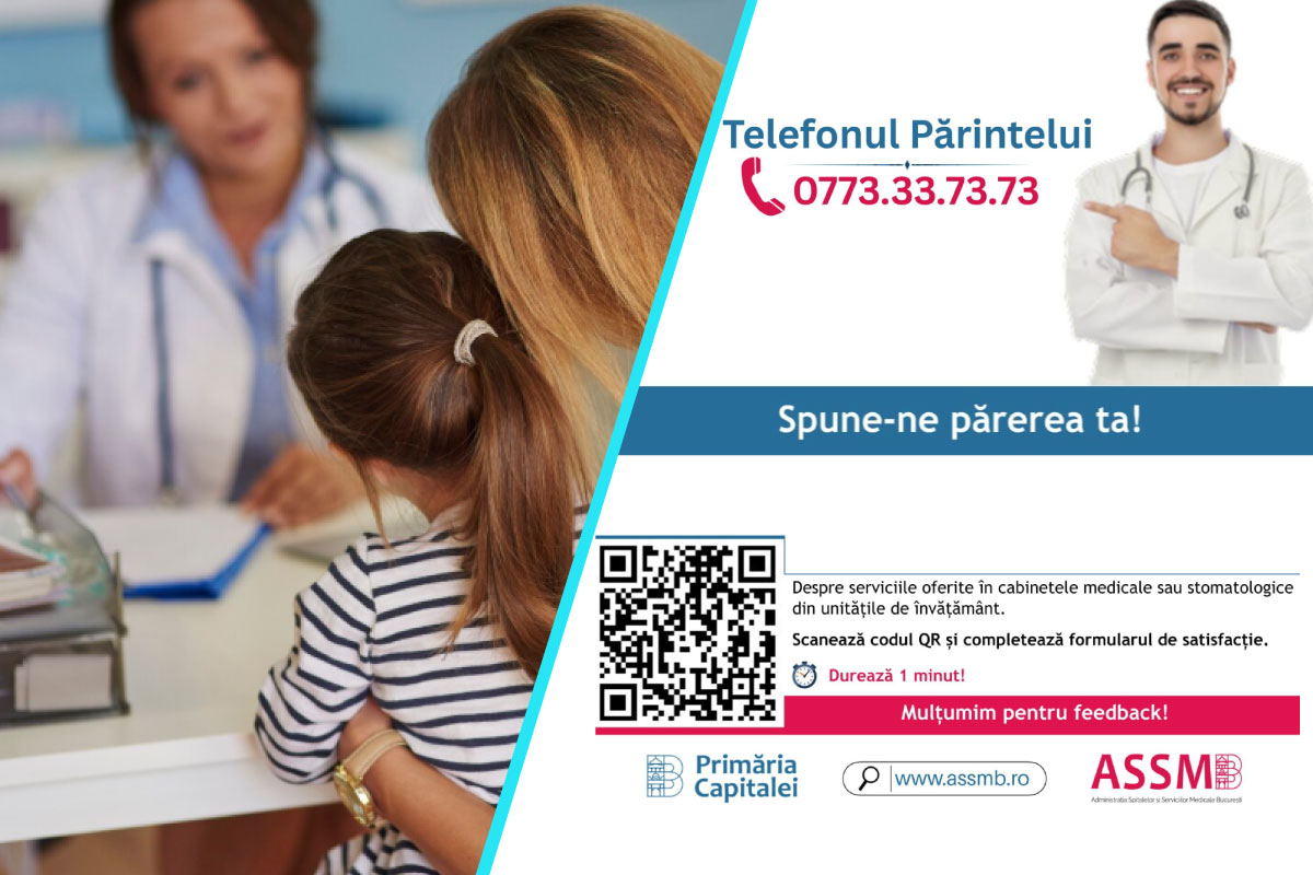Telefonul Parintelui, lansat in Bucuresti: Parintii pot evalua direct serviciile medicale scolare